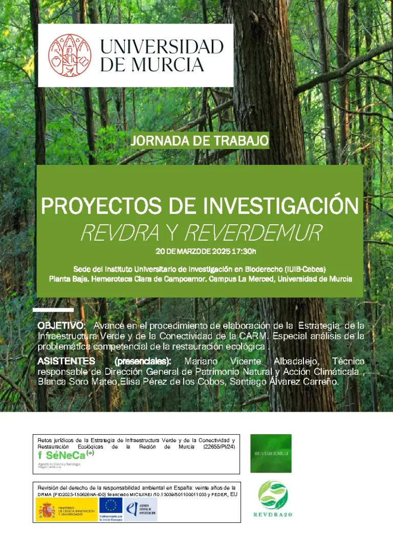Jornada de trabajo: Retos jurídicos en la restauración ecológica y la Estrategia de Infraestructura Verde